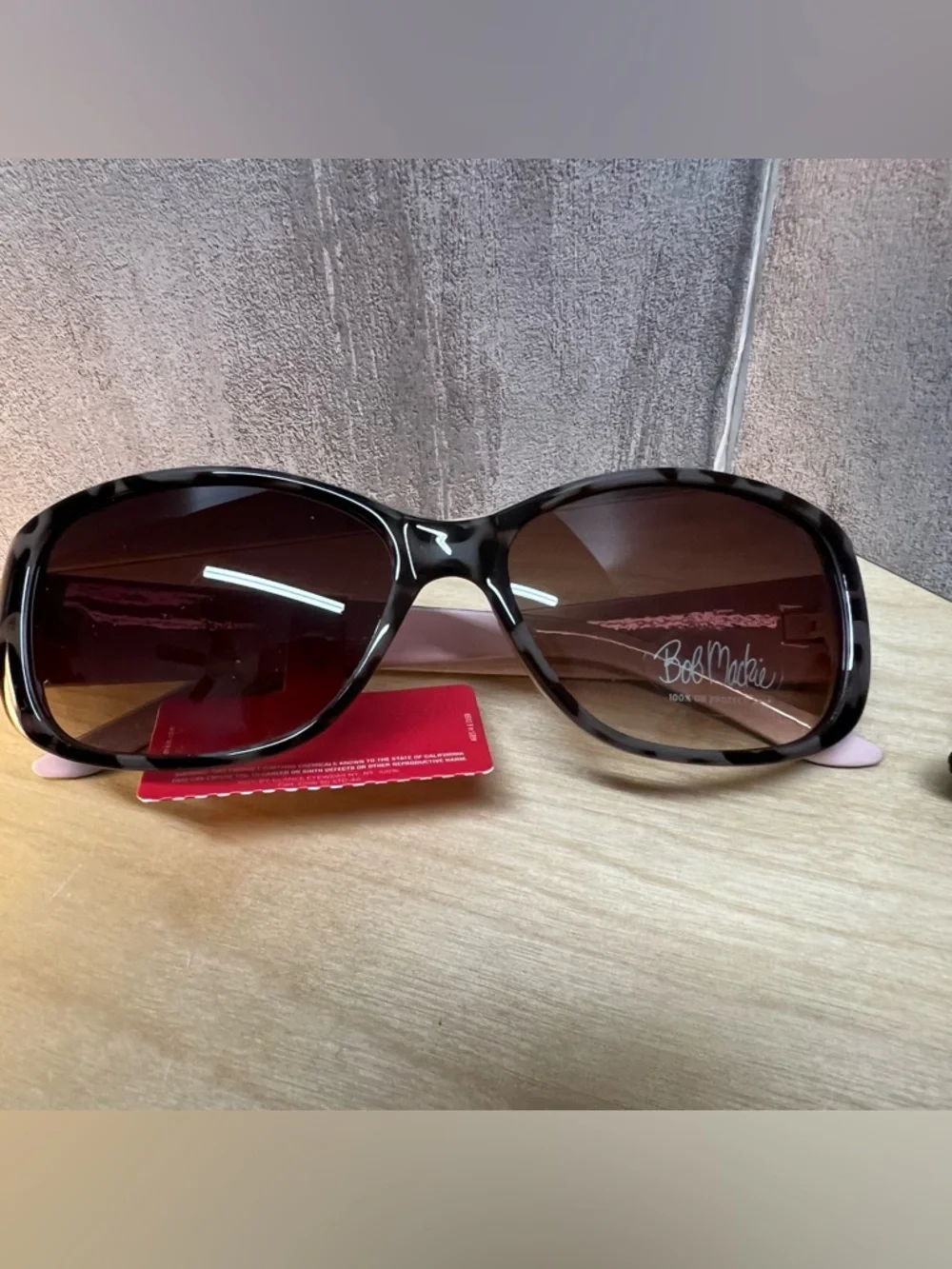 Bob Mackie Leopard Print Sunglasses with Pouch New with Tags